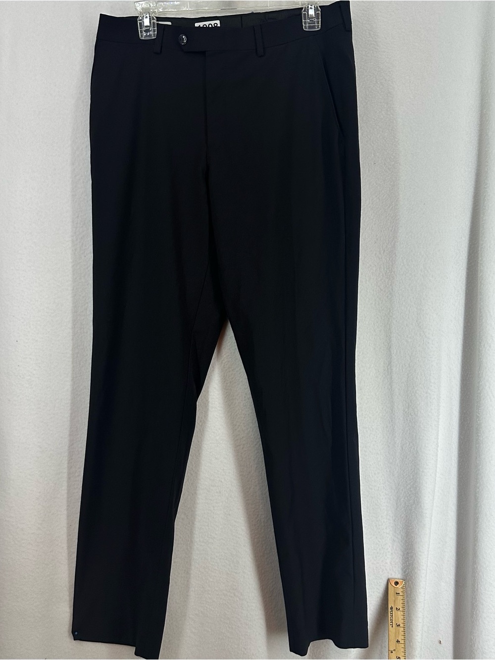 Bar III Women’s Slim Fit Dress Pants Black Wool Blend Career Trousers 33in